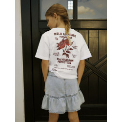 NAME IT KIDS Hominu T-shirt - Bright White / Wild Heart