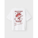 NAME IT KIDS Hominu T-shirt - Bright White / Wild Heart