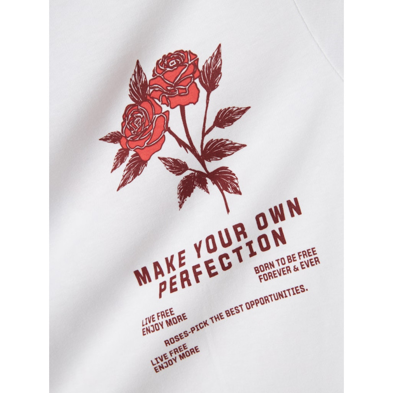 NAME IT KIDS Hominu T-shirt - Bright White / Wild Heart