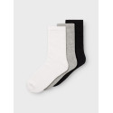 NAME IT KIDS Solid 3-Pak Tennis Sokker - Bright White