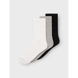 NAME IT KIDS Solid 3-Pak Tennis Sokker - Bright White