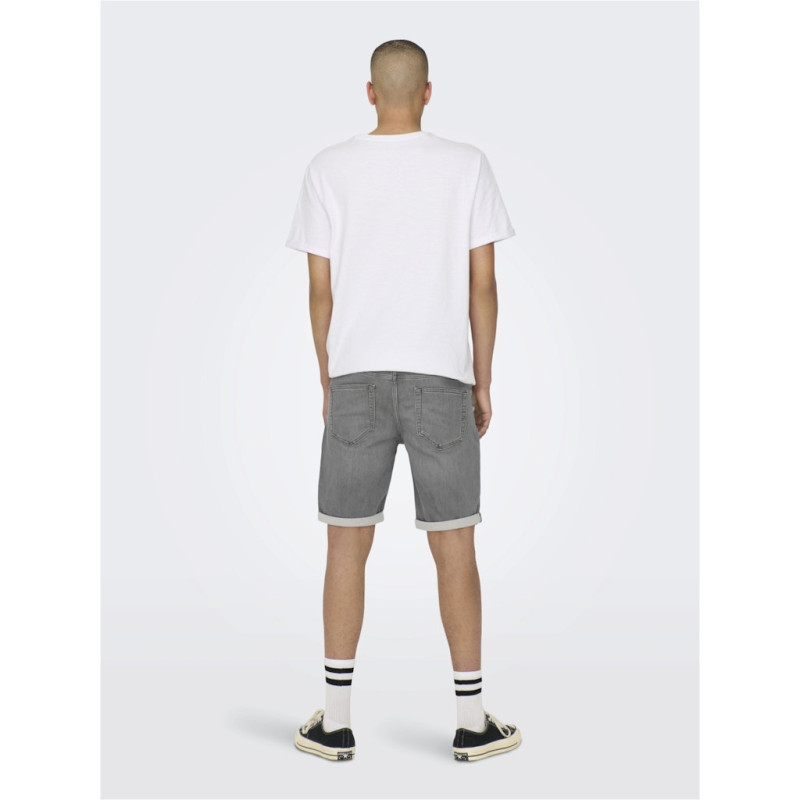 ONLY & SONS Ply Denim Shorts - Grey Denim