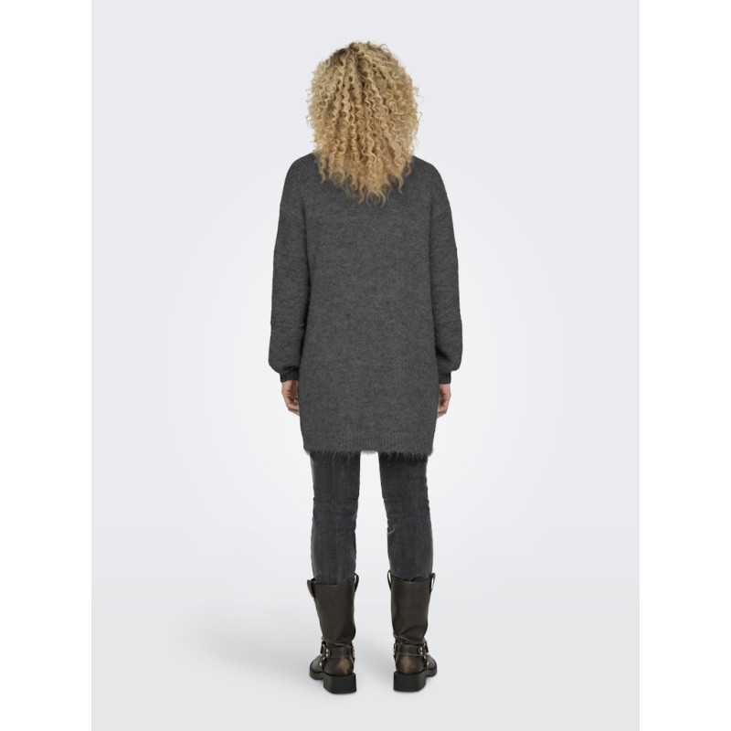 JDY Zoey Strik Cardigan - Dark Grey Melange