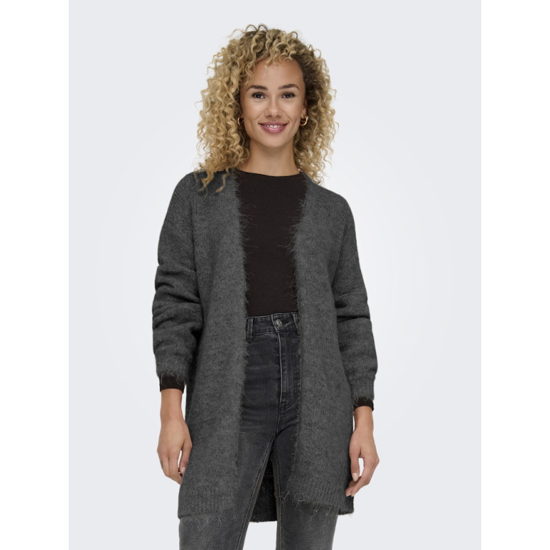 JDY Zoey Strik Cardigan - Dark Grey Melange