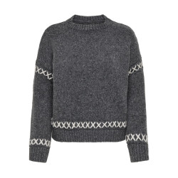 ONLY Amanda Life Strik Sweater - Dark Grey Melange