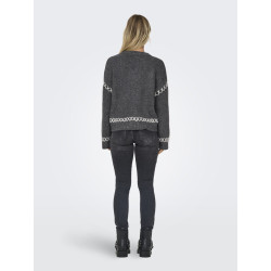 ONLY Amanda Life Strik Sweater - Dark Grey Melange