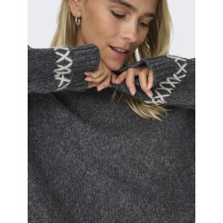 ONLY Amanda Life Strik Sweater - Dark Grey Melange