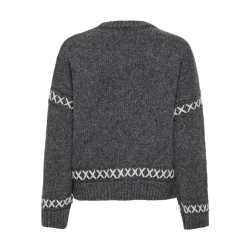 ONLY Amanda Life Strik Sweater - Dark Grey Melange