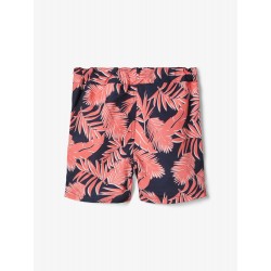 NAME IT mini Zaxx lange badeshorts - Neon Coral