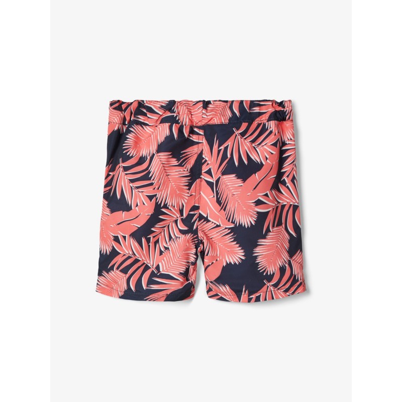 NAME IT mini Zaxx lange badeshorts - Neon Coral
