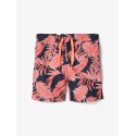 NAME IT mini Zaxx lange badeshorts - Neon Coral