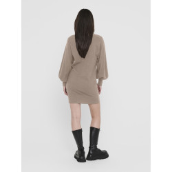 ONLY Labelle L/S Strik Kjole - Mocha Meringue