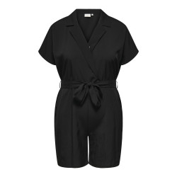 ONLY CARMAKOMA Nova Life Lux S/S Vera Playsuit - Sort