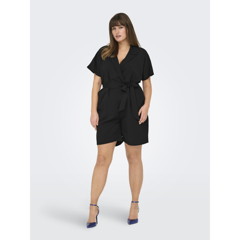 ONLY CARMAKOMA Nova Life Lux S/S Vera Playsuit - Sort