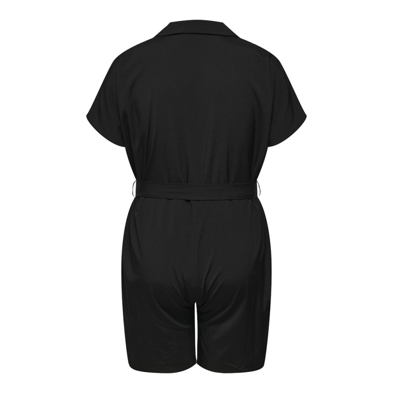 ONLY CARMAKOMA Nova Life Lux S/S Vera Playsuit - Sort