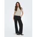ONLY Annasofia Life S/S Stribet Strik Top - Birch
