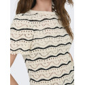 ONLY Annasofia Life S/S Stribet Strik Top - Birch