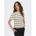ONLY Annasofia Life S/S Stribet Strik Top - Birch