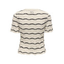 ONLY Annasofia Life S/S Stribet Strik Top - Birch
