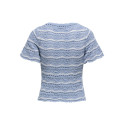 ONLY Annasofia Life S/S Stribet Strik Top - Forever Blue