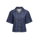 ONLY Ellis S/S Denim Skjorte - Dark Blue Denim