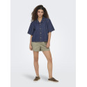 ONLY Ellis S/S Denim Skjorte - Dark Blue Denim