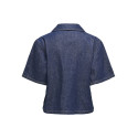 ONLY Ellis S/S Denim Skjorte - Dark Blue Denim