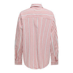 ONLY Windy Life Hør Skjorte - Cloud Dancer / High Risk Red