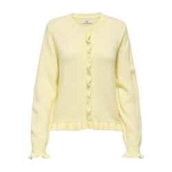 JDY Letty L/S Strik Cardigan Med Flæser - Pastel Yellow