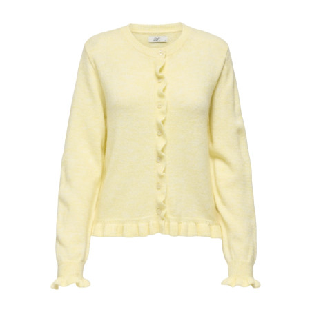 JDY Letty L/S Strik Cardigan Med Flæser - Pastel Yellow