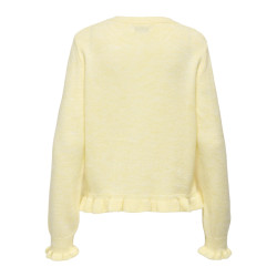 JDY Letty L/S Strik Cardigan Med Flæser - Pastel Yellow