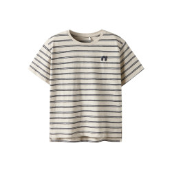 NAME IT KIDS Voby S/S T-shirt - Whitecap Gray / Navy Blazer