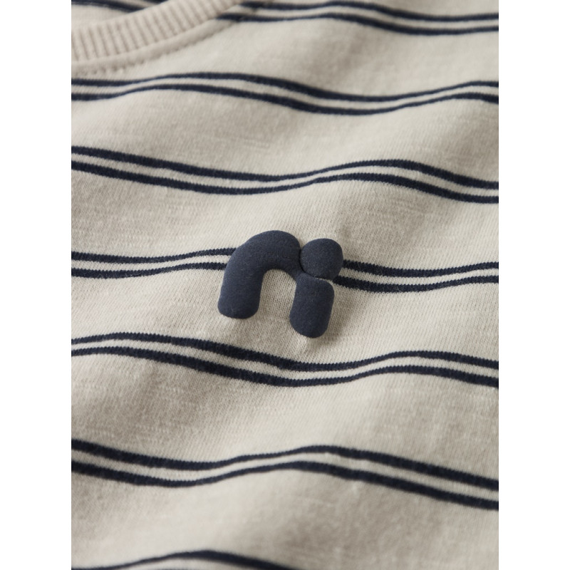 NAME IT KIDS Voby S/S T-shirt - Whitecap Gray / Navy Blazer