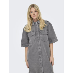 ONLY Sophie S/S Oversized Denim Kjole - Medium Grey Denim