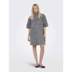 ONLY Sophie S/S Oversized Denim Kjole - Medium Grey Denim
