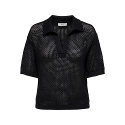 JDY Tikka Kortærmet Polo M. Hulmønster - Sort