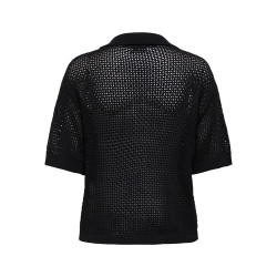 JDY Tikka Kortærmet Polo M. Hulmønster - Sort