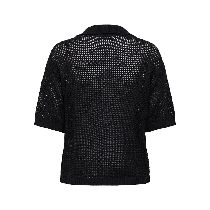 JDY Tikka Kortærmet Polo M. Hulmønster - Sort