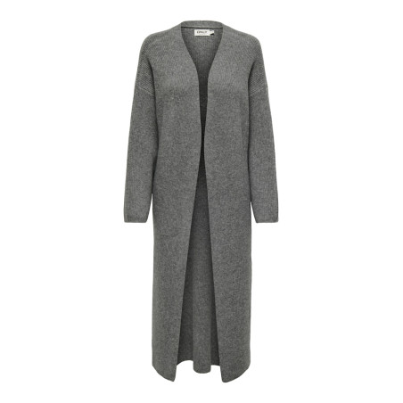ONLY Alpha L/S Maxi Strik Cardigan - Medium Grey Melange
