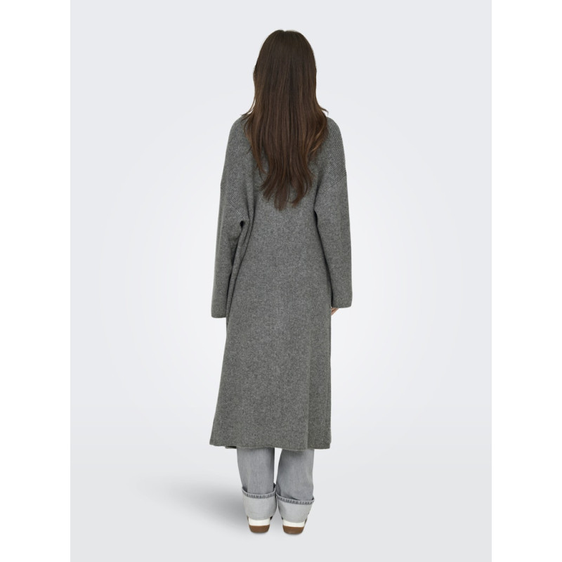ONLY Alpha L/S Maxi Strik Cardigan - Medium Grey Melange
