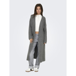 ONLY Alpha L/S Maxi Strik Cardigan - Medium Grey Melange