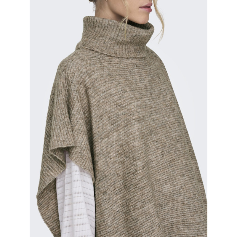 ONLY Lovisa Life Strik Poncho - Camel