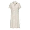 ONLY CARMAKOMA Siesta S/S Midaxi Hør Kjole - Moonbeam