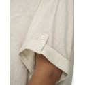 ONLY CARMAKOMA Siesta S/S Midaxi Hør Kjole - Moonbeam