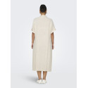 ONLY CARMAKOMA Siesta S/S Midaxi Hør Kjole - Moonbeam