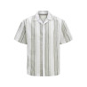 JACK & JONES PREMIUM Summer Stribet Resort S/S Hør Skjorte - Vetiver