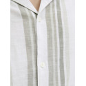 JACK & JONES PREMIUM Summer Stribet Resort S/S Hør Skjorte - Vetiver