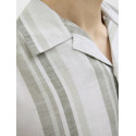 JACK & JONES PREMIUM Summer Stribet Resort S/S Hør Skjorte - Vetiver