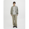 JACK & JONES PREMIUM Summer Stribet Resort S/S Hør Skjorte - Vetiver