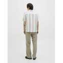 JACK & JONES PREMIUM Summer Stribet Resort S/S Hør Skjorte - Vetiver